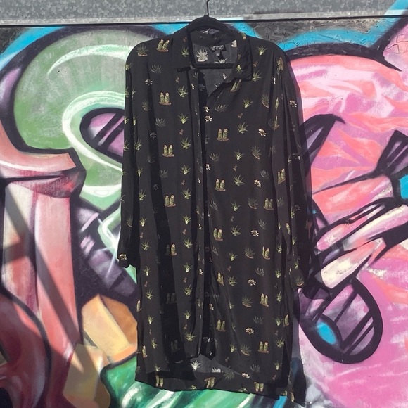 TOPSHOP CACTUS PRINT SHIRT DRESS - Picture 16 of 16